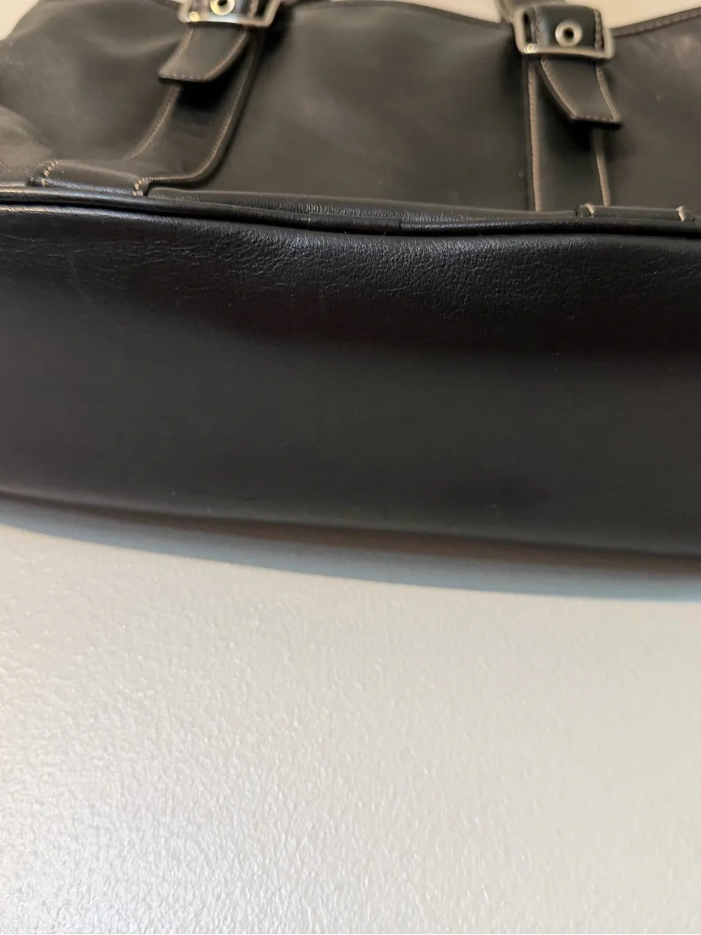 Vintage Coach Hamptons Black Leather Carryall Tote Bag Satchel Y2K 7588